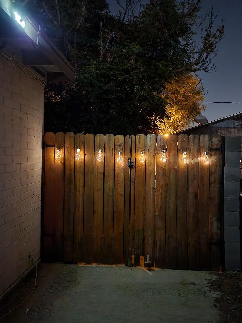 entrance through the wooden RV gate