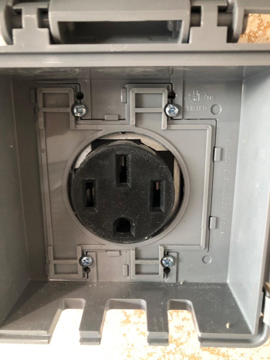 Nema 14-50 outlet in far for EV charging. Bring your own charger