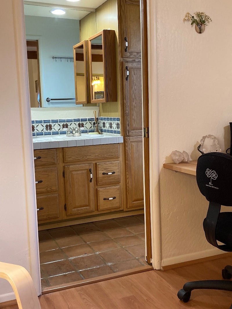 Sliding pocket door for bathroom privacy