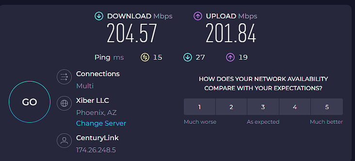 Super fast wifi with fiber optic to the house. 200mbps both ways!