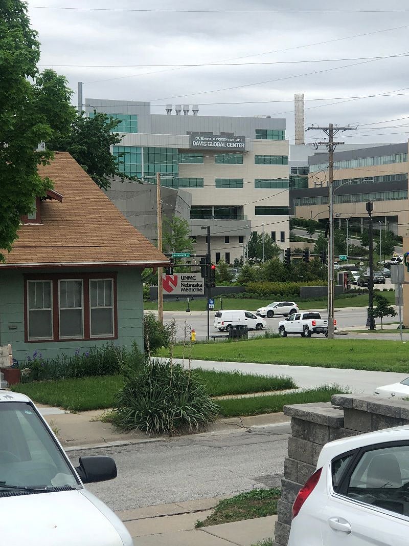 View of UNMC from driveway-One block away!