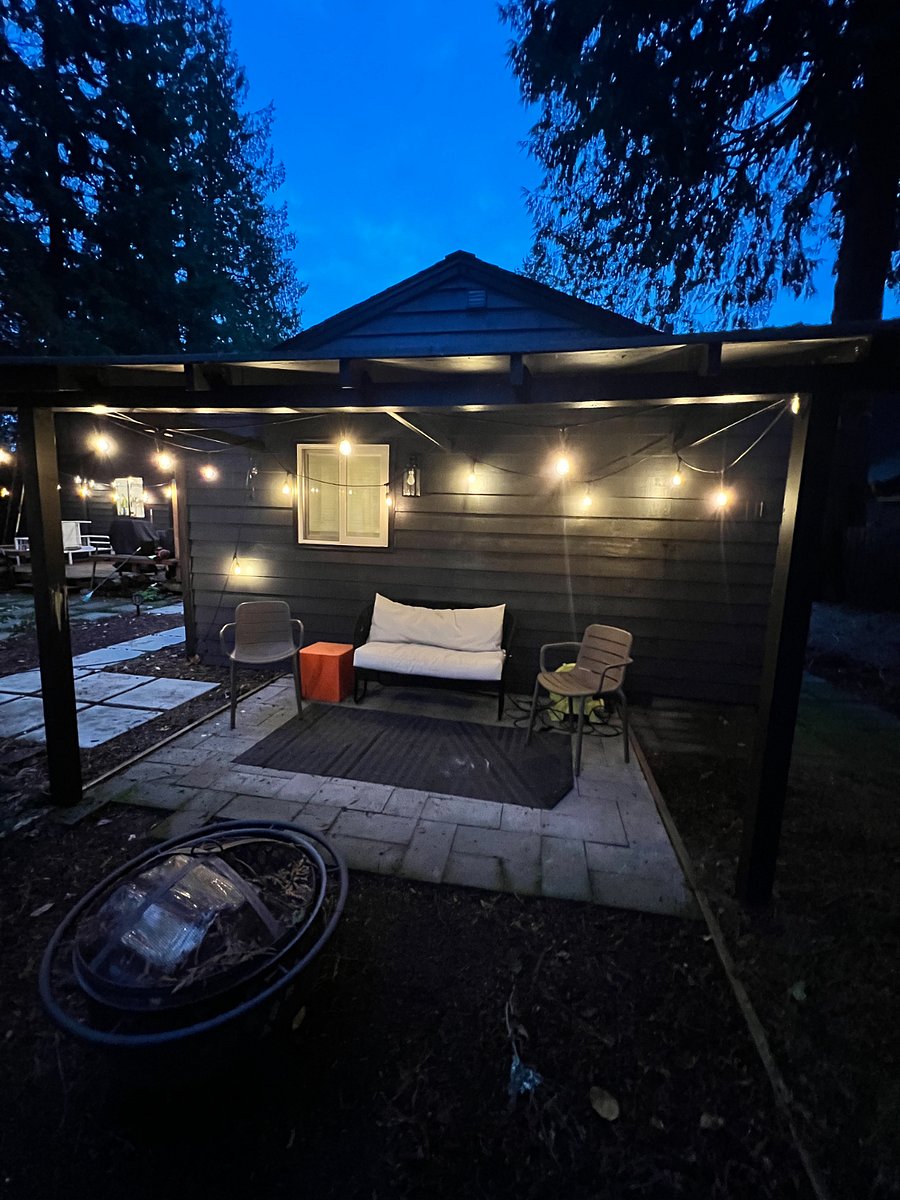 Private patio for the unit. Adjacent to a large shared patio.