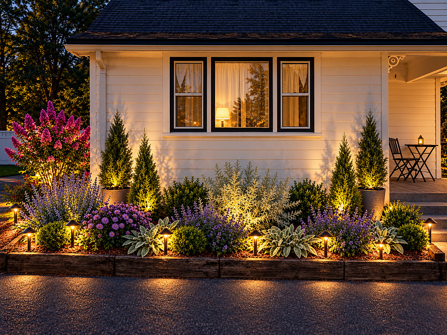 We've installed solar lighting to give the cottage a cozy feel!