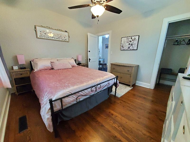 Bedroom 2: Queen sized bed with ultra comfortable memory foam mattress and blackout curtains if needed.