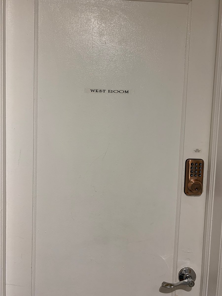 The room has a coded lock to access with your personal code.