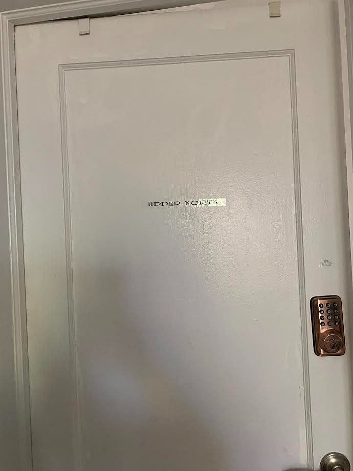 Access to the room is via a coded lock.