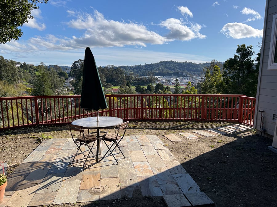 Your private yard with a great view