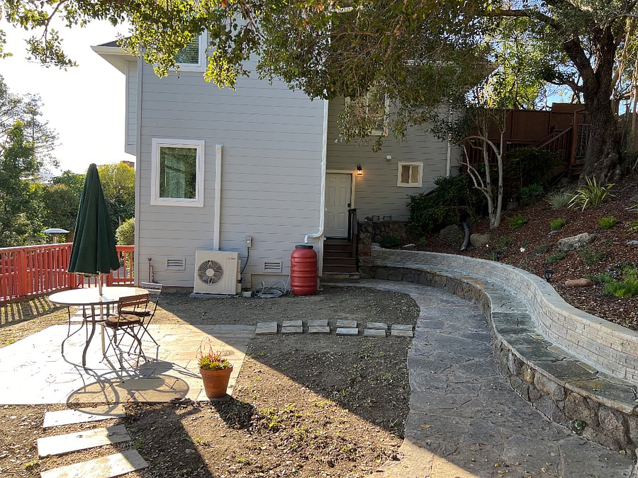 Use the patio table and enjoy the view.