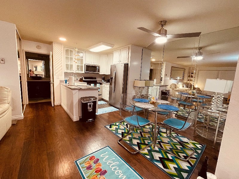 Dining room and kitchen