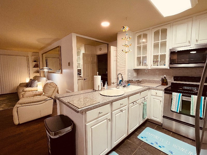 Kitchen with new stainless steel appliances