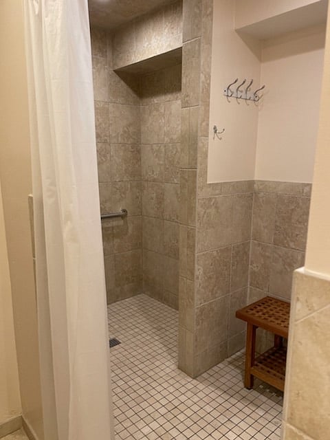 Shower inside the gym