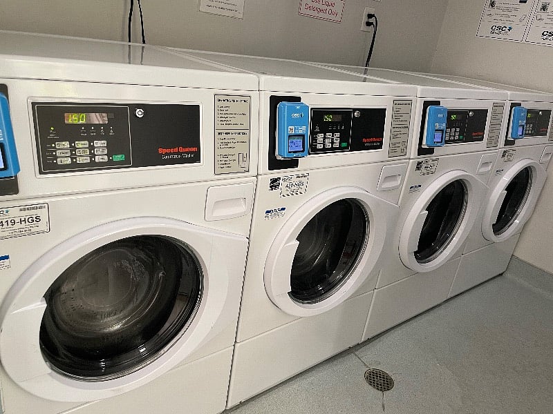 HOA card operated washer- $1.50 for a queen-size load.