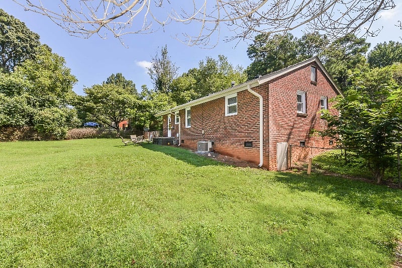 Fenced backyard