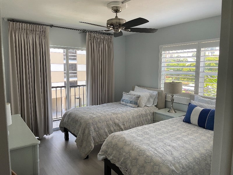 Back right bedroom with 2 twins in Serena & Lily. 