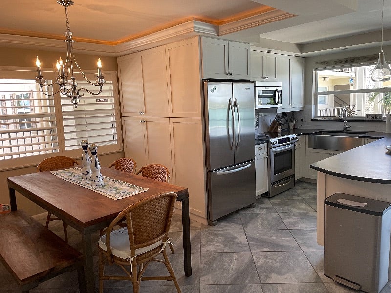 Kitchen as well as Eating Area overlooking Bay.  
