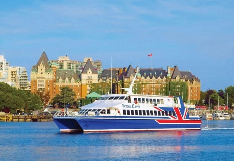 Bring your passport. Book a trip on the Seattle to Victoria, Canada Clipper at Clippervacations.com or take the Kenmore Air Seaplane.