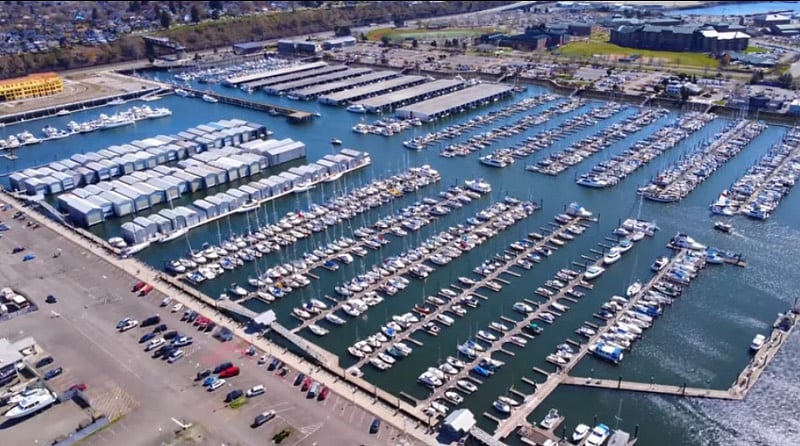Everett Marina. Marina, meaning "Of the Sea" The Port of Everett Marina is the largest public marina on the West Coast with 2,300 permanent boat slips and an additional 5,000 lineal feet of guest mortgage.