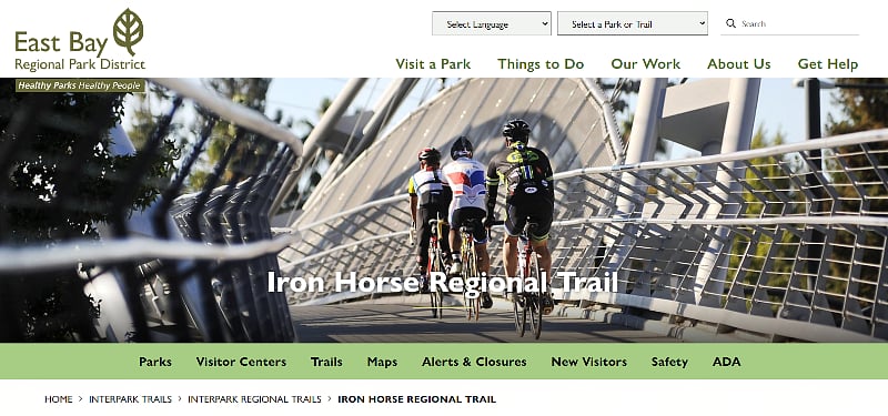 East Bay Regional Parks - Iron Horse Trail (2 blocks from property)