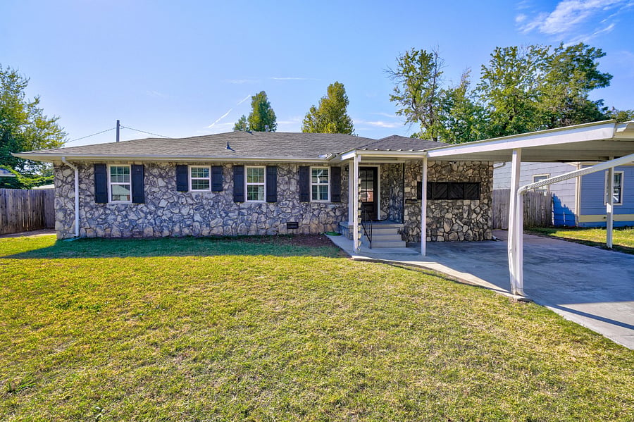 Front Elevation with covered patio
