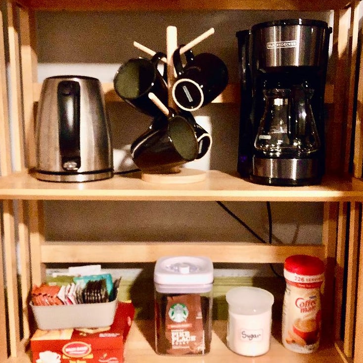 Coffee and tea shelf