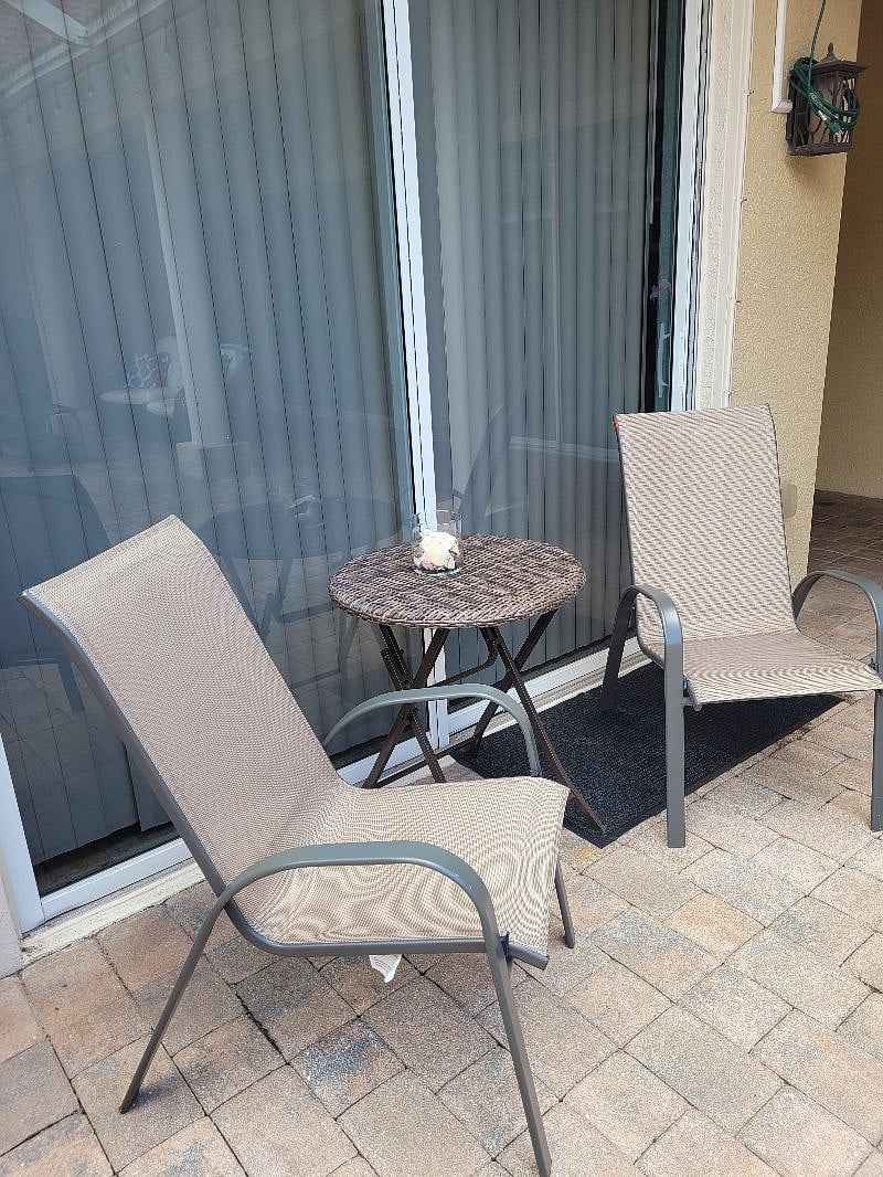Sitting area outside cabana