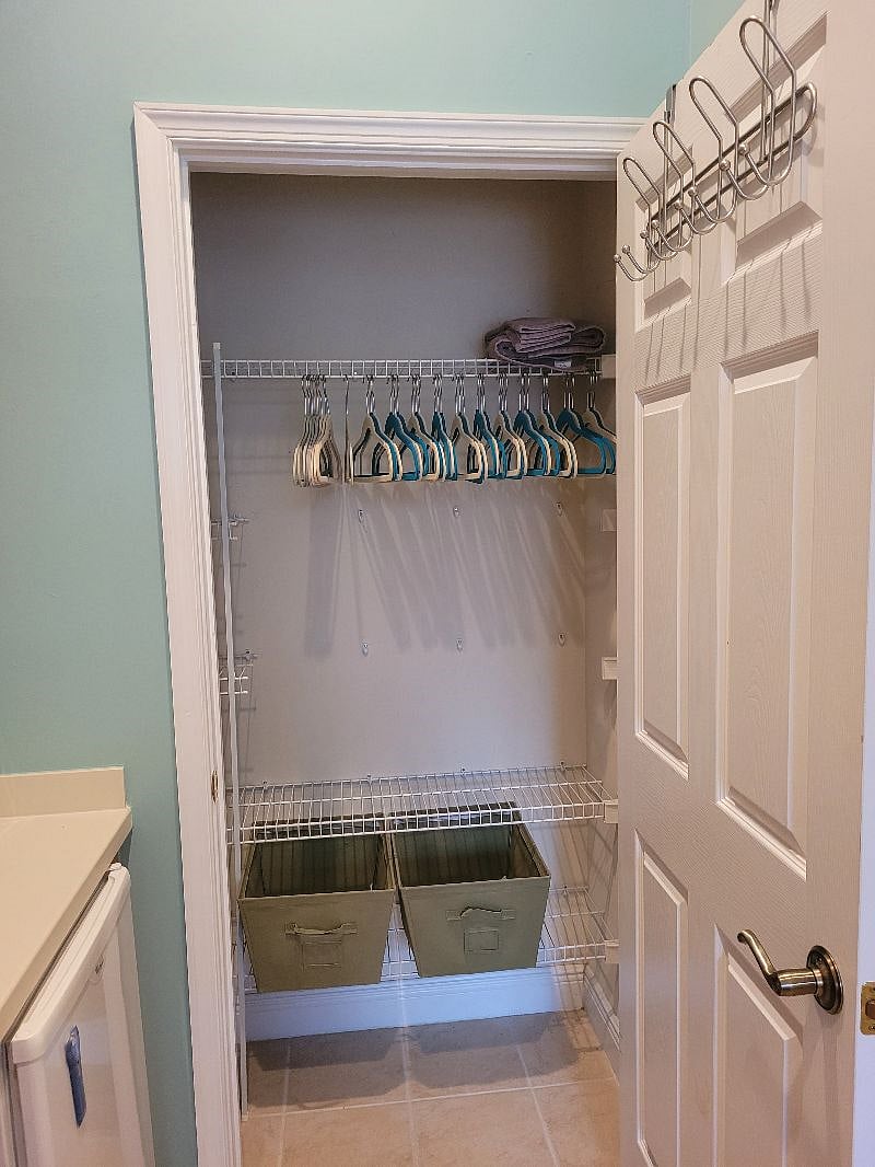 Closet with hangers provided