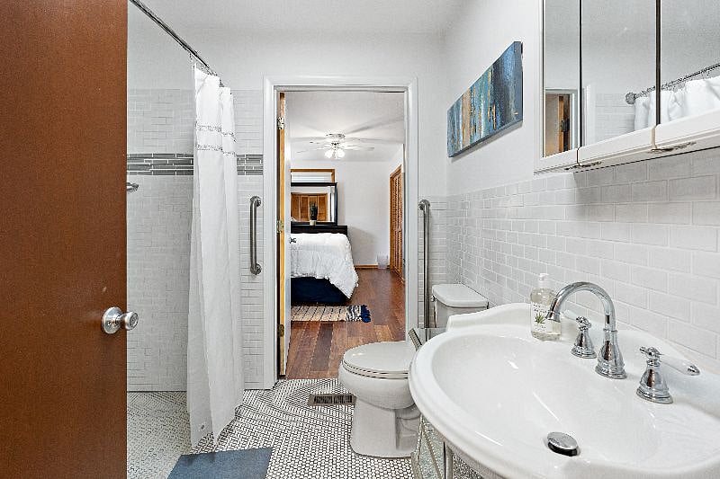 Bathroom view into Bedroom 1