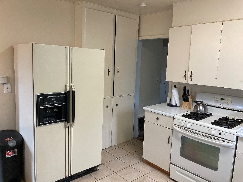 Full-size refrigerator/freezer.