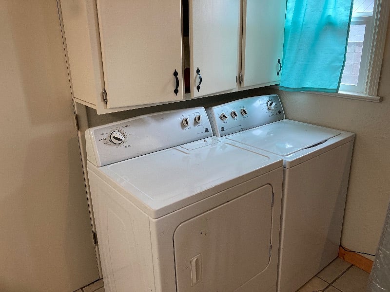 Full-size washer and dryer. 