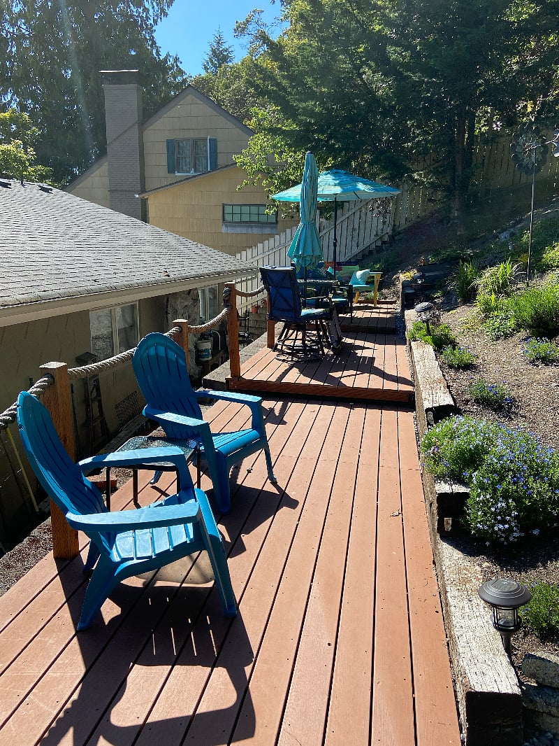 backyard deck and garden