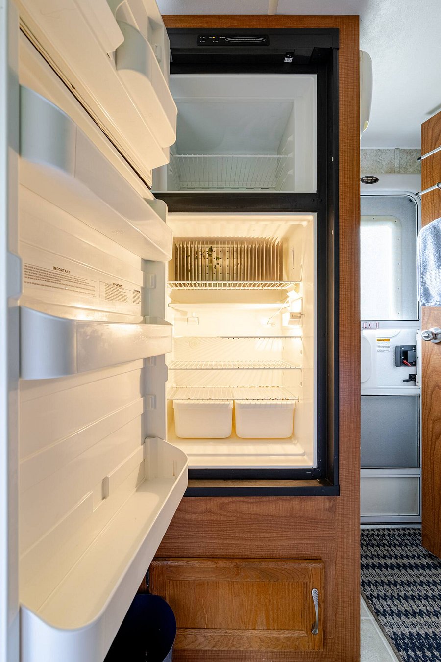 The roomy fridge has space for all the ingredients for your favorite meal.