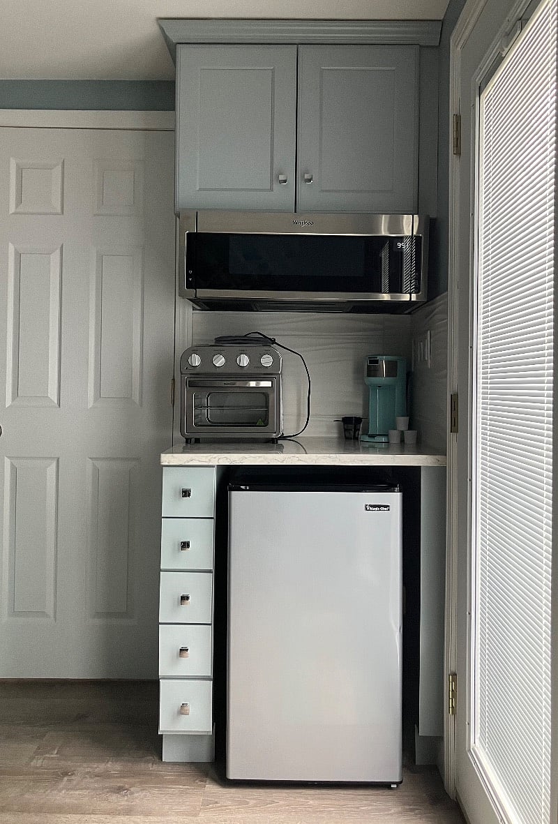 A larger refrigerator also available in the common area. 