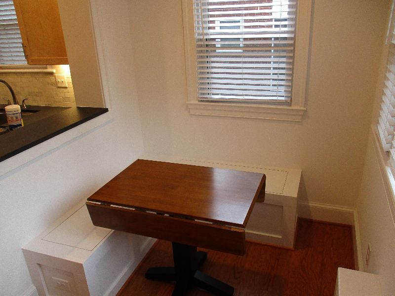 Dining Nook with built-in seating and coffee bar