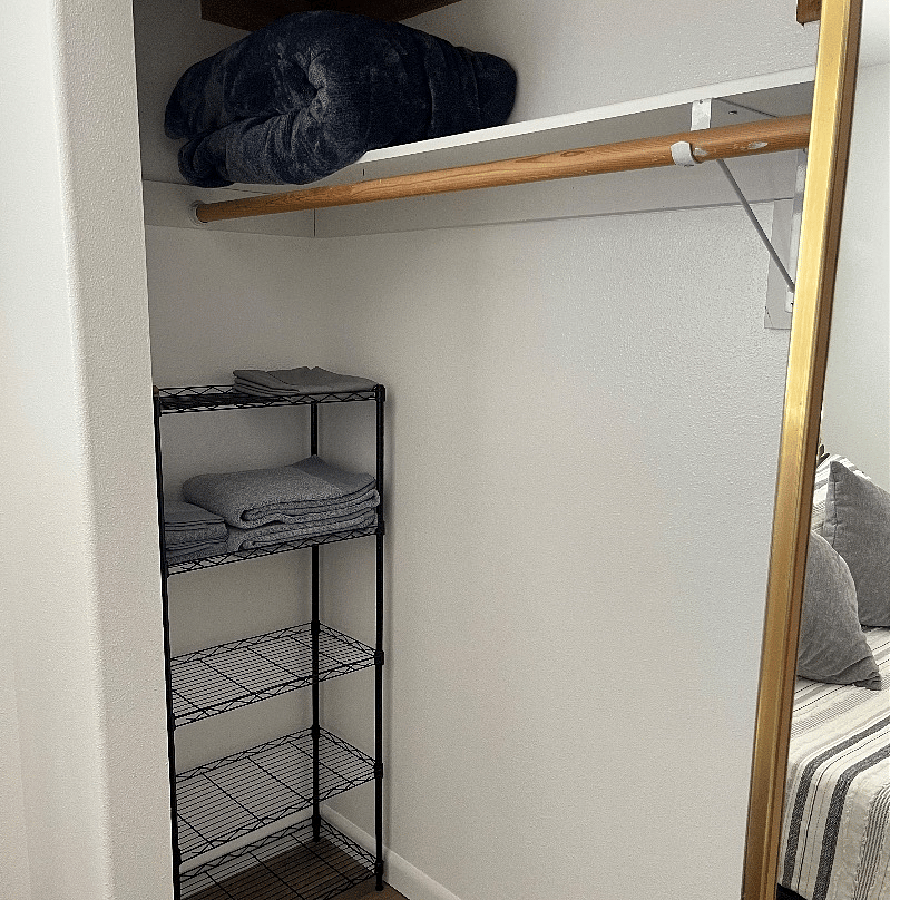 Shelves, extra towels, blanket & more closet space...Oh my!
