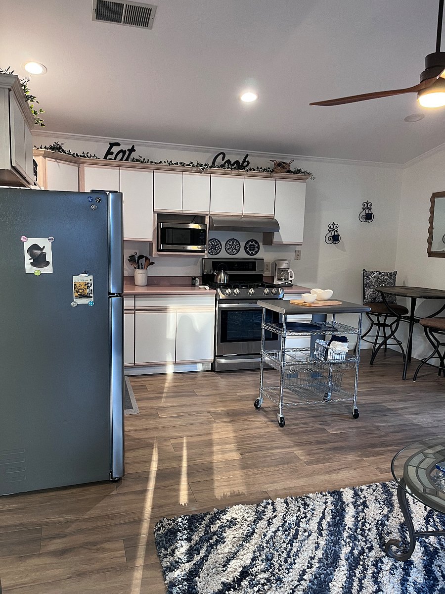 Kitchen with stainless steel appliances