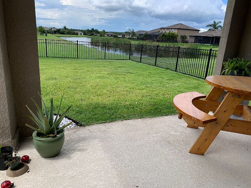 Fenced-in back yard