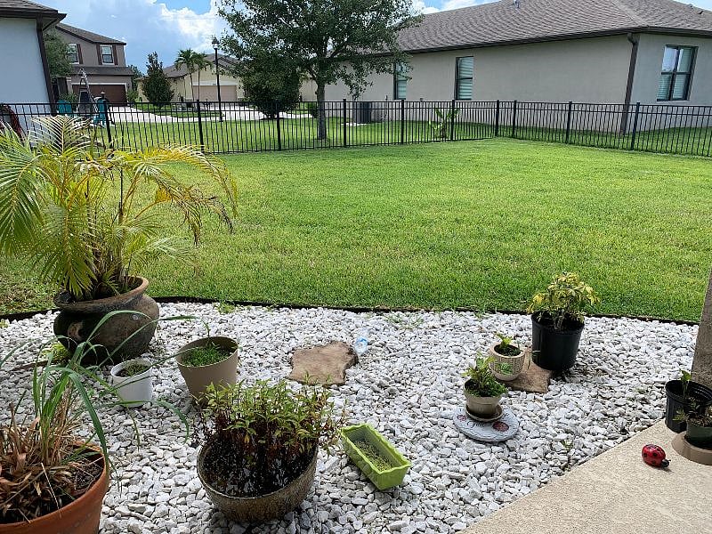 Manicured lawn with irrigation system