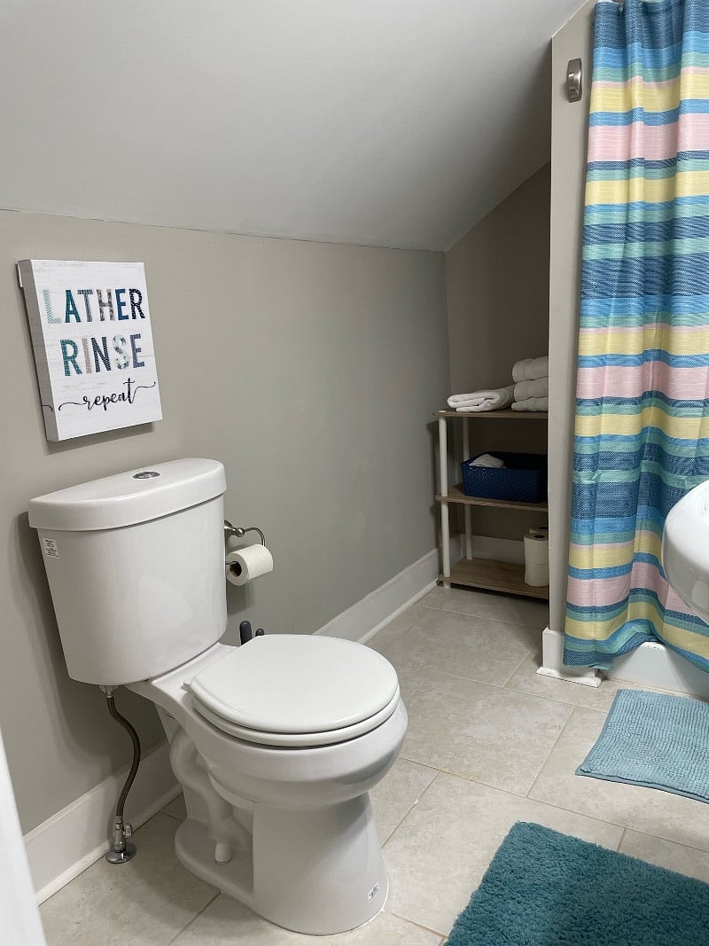 Upstairs bathroom off the bedroom