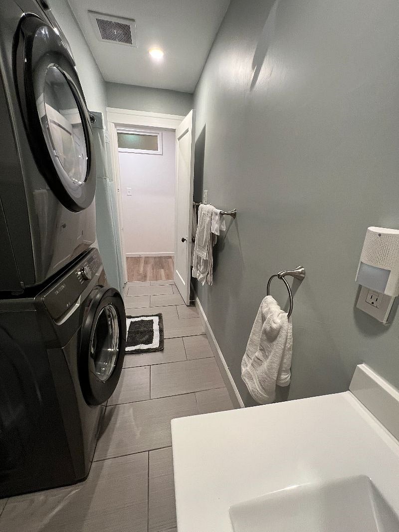 Full size stacked washer & dryer