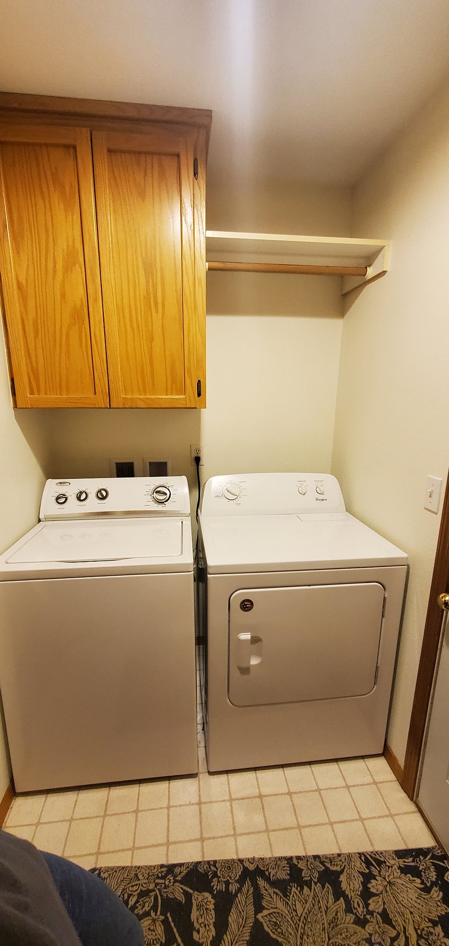 Washer and dryer on premises.
