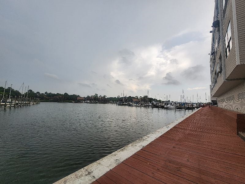 Walk space next to marina.