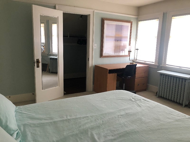 Bedroom#2 door opens to dressing area with sink/vanity and dressing space.