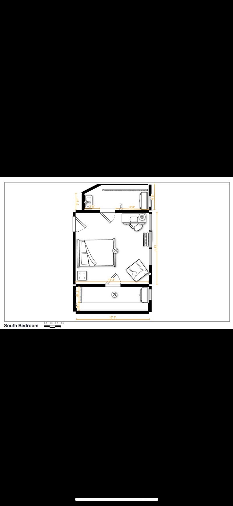 Bedroom 2 floor plan shows walk in closets on each side, one with dressing room vanity sink. Lots of storage space.