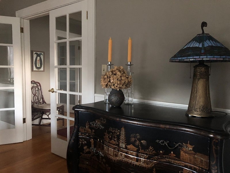 Dining room looking into entry.