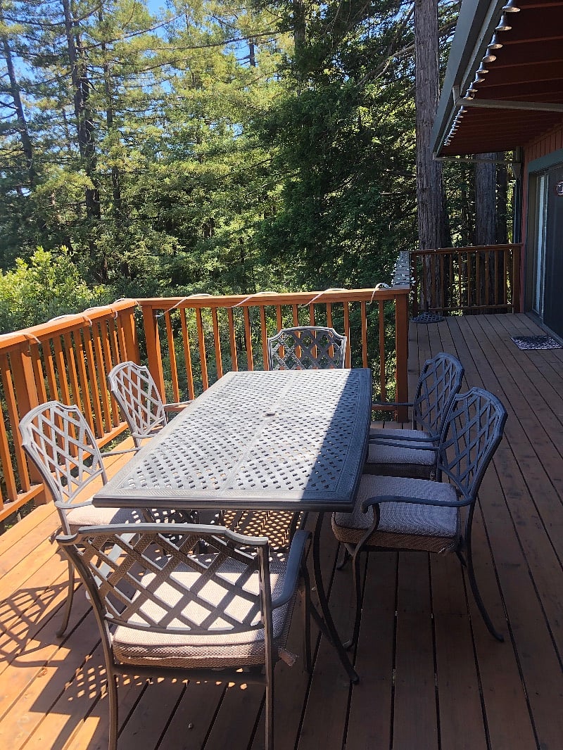 Casual dining on front deck