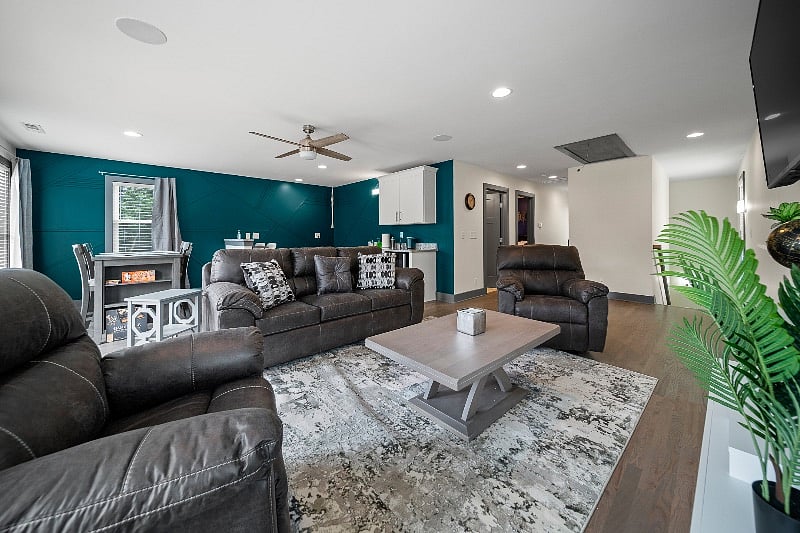 Living room and entertainment area