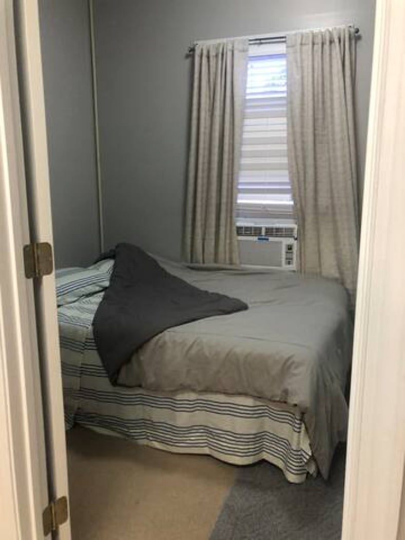 full bedroom in 2-bedroom apartment.