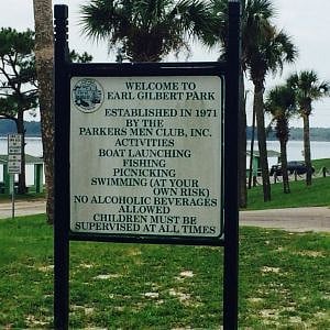 With over 1,500 feet of shoreline available to park goers, Earl Gilbert Park is popular with both sunbathers and fisherman.
