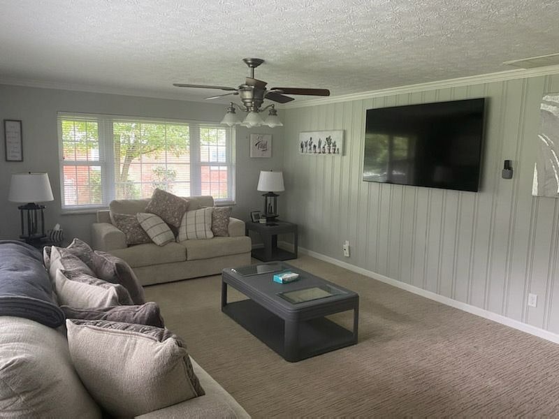 PRIVATE FAMILY ROOM OPPOSITE VIEW WITH 70 INCH TV INCLUDING SAMSUNG TV WITH 1000 CHANNELS, HBO MAX, AMAZON PRIME