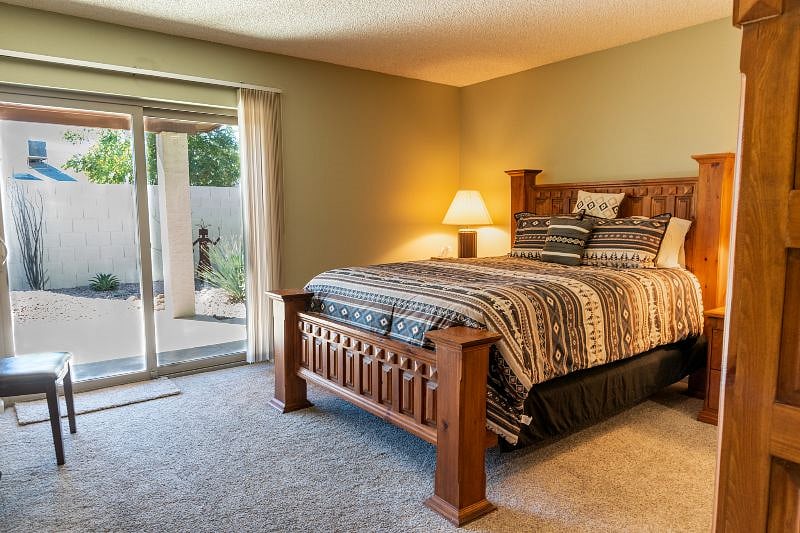 Master bedroom opens to patio